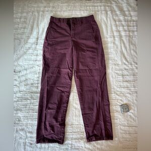Lee straight leg ankle pants Burgandy high rise